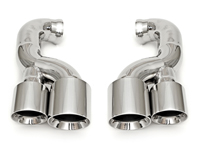 Exhaust Tail Pipes Deluxe Quad Style in Polished Chrome. Porsche Cayenne 957 V6 - 95511100040, 95511125130, 95511125171, 95511125230, 95511125271