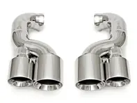 Exhaust Tail Pipes Deluxe Quad Style in Polished Chrome. Porsche Cayenne 957 V6 - 95511100040, 95511125130, 95511125171, 95511125230, 95511125271