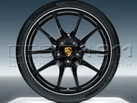20' Carrera S Black Alloy Wheels & Tyres Original Porsche for 981 Boxster / 981 Cayman - 981404460203, 981404460204, 98104460223, 98104460224, 98104460224, 98104460223