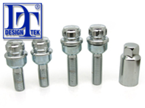 Locking wheel bolt kit (+7mm/+15mm longer). Chrome plated for Porsche - 99736198009, PAF009593, 99136105700, WHT006980C, WHT006980A, 9A700698000