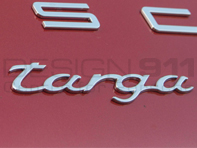 'TARGA'  CHROME Rear Lid Badge. Porsche 991 Targa - 99155930900