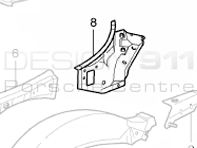 Rear 1/4 Part Coupe / Targa. Porsche 996 - 99650216101GRV, 99650216201GRV