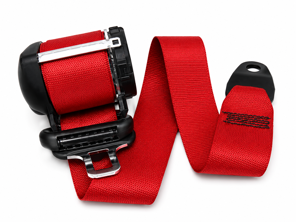 Seat Belts Front Coupe in RED. Porsche Cayman 987C - 98780303303N13, 98780303305N13