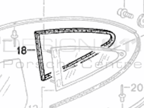Rear 1/4 Glass Seal. Porsche 996 - 99654332500, 99654332600