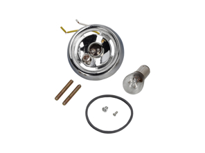 Bulb holder for turn signal, chrome. Porsche 356 B/C - 64463140105, 64463140106 - 1695452000