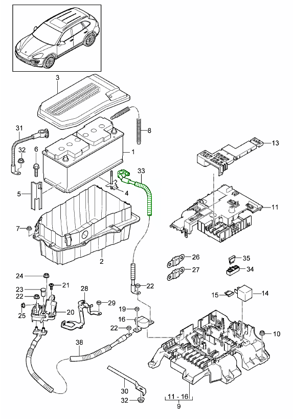 Buy Porsche Cayenne 92A (958) 20102017 Batteries & Chargers Design 911