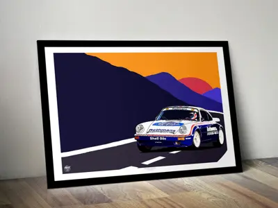 Porsche 911 SC/RS Group B poster in Black frame