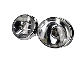 USED RHD LED Headlamp Conversion Kit With Chrome Reflector And Clear Lenses, Chrome Rings. Porsche 911 / 964 - 91163111200, 90163110101, 91163111202