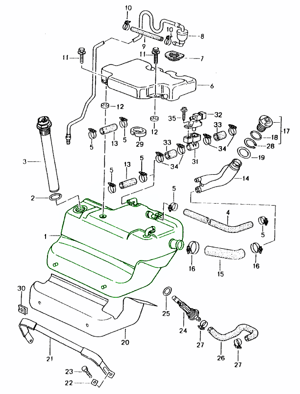 Porsche 993 LHD Fuel tank 99320102100 99320102100 Design 911