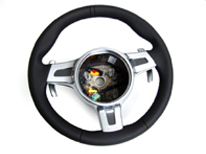 Steering wheel 3-spoke sport with paddle shift, PDK cars. Porsche 997.2 / 987.2 Boxster / 987C.2 Cayman PDK cars - 99734780380A34, 99704440216A10, 99704440216T10, 99704440216R10, 99704440216B10, 99704440216R10, 99704440217A10, 99704440217T10, 99704440217R10, 99704440217B10, 99704440217E10