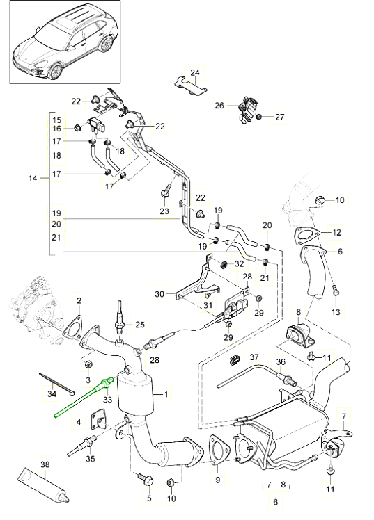 Marelli Porsche Cayenne Diesel Exhaust gas temperature sensor