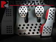 Rennline Aluminium 3 Piece Pedal Set  Rubber Grip. Porsche 911/912/914/930/964/993 - P70.60, P7060