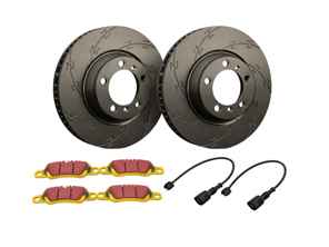 FRONT Sports Brake Disc and Pads Set. Porsche 991.1 Carrera 2 / Carrera 4 - 99735140100, 99735140101, 99735140200, 99735140201, 99160918100, 99735193804, 99735193819, 99735193806, 98135193900, 98135193904, 99135194903, 99135194904