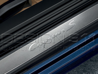 Side Sills Trims in Stainless Steel with Logo. Porsche 981C Cayman / 718 (982) Cayman - 98104480002, 98104480003