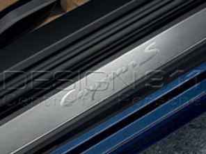 Side Sills Trims in Stainless Steel with Logo. Porsche 981C Cayman / 718 (982) Cayman - 98104480002, 98104480003