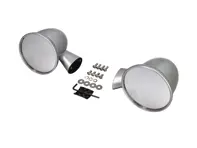 Aluminium bullet mirror, in Satin Silver. Porsche 911 1965-1973 - 91173102010, 91173111600, 90173111101 - BulletPairSilver_1973early