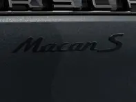 Rear badge MACAN S, in Black (high-gloss). Porsche Macan II / Macan II S - 95B04481571041, 95B04481571