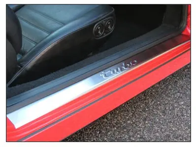 Side sill trims Stainless Steel with TURBO logo. Porsche 911/912/930 / 964/993 - SP02