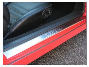 Side sill trims Stainless Steel with TURBO logo. Porsche 911/912/930 / 964/993 - SP02