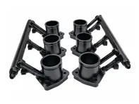 Intake Manifold Adapter Kit with Fuel Rails for Standard Manifolds, Black. Porsche 964 / 993 3.6L 1989–98 - 96411071101, 99311071250 - AMS9050157 + AMS9050033, AMS9050158 + AMS905033