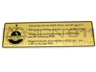 Sticker Ignition Timing Porsche 911 - 90100651000