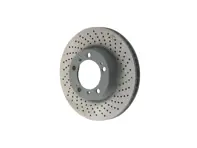Brake disc rotor Front, drilled monoblock, 318x28mm. Porsche 996 / 997 / 986 / 987 (99635140501 / 99635140601) - 99635140500, 99635140600, 99635140501, 99635140601, 99635140502, 99635140602, 17071, 17072, 92100007, 92099907, 460.1525.20, 460.1526.20 - PFL39965, PFR39966