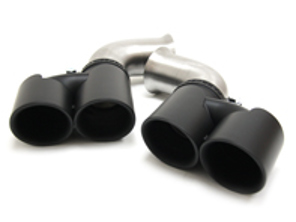 Exhaust Deluxe Quad-Style Tips - Long, Black Satin. Porsche 996 Carrera (1999-2004)