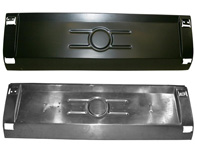 Rear bumper section / license panel.  Porsche 911 1966-73 - 90150502320, 591095, 1680600200, 591095ALU, 1680600406, 591095ALU, 1680600406, 1680600400 - CB.011.001, CB.011.002