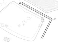 Front Screen Seal. Porsche 987 Boxster / 987C Cayman / 997 - 98654152101, 99754190111, 99754190109
