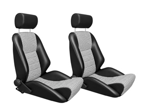 Nürburgring R Bucket Seats, Leatherette / Houndstooth, SET OF 2. Porsche 356 / 911 / 912 1950–89