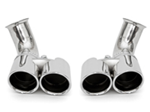 Exhaust Deluxe Quad-Style Tips - Long, Polished Chrome. Porsche 996 Carrera (2001-2004)
