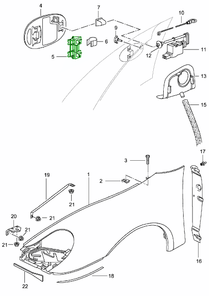 Smart Roadster deur scharnier Linkerkant