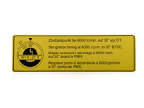 Sticker Ignition Timing. Porsche 911 - 90100651001