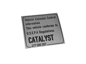 Catalytic Converter decal. Porsche 911 / 924 / 928 / 944 / 968 / Boxster - 477000267
