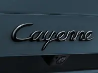 'Cayenne' rear lid badge, in Black (high-gloss). Porsche 9YA Cayenne / S Coupe - 9Y004487021041, 9Y004487021