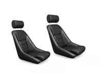 Nürburgring Bucket Seats, Black Leather, SET OF 2. Porsche 356 / 911 / 912 1950–89
