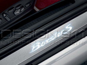 Side Sills Trims in Stainless Steel with Logo, Illuminated. Porsche 981 Boxster / 718 (982) Boxster - 98104480010, 98104480011