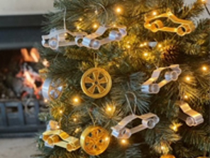 Cookie cutter / Christmas tree decoration set Porsche 911 and fuchs wheel style
