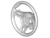 Sports steering wheel, Leather. Porsche 991.2 / 718 Boxster / 718C Cayman - 9P1419091EG, 9P1419091EGA34, 9P1419091EGOE5, 9P1419091EG9J9, 9P1419091EGOH7, 9P1419091EGOK6, 9P1419091EGOG6, 9P1419091EG6H6