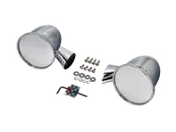 Aluminium bullet mirror set, Chrome Plated. Porsche 911 1965-1973 - 91173102010, 91173111600, 90173111101 - BulletDriveSilver_1973early, BulletPairSilver_1973early