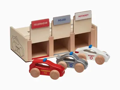 Wooden Emergency Vehicle Set - WAP0407000PHZA, WAP0406240SHAT, WAP0406220RHZA, WAP0406210RCAY, WAP0406200PTHA, WAP0406100PTHA, WAP0406230SHAS, WAP0400300J, WAP0400400J, WAP0400500J, WAP0400100NRTR, WAP0400020L0EF