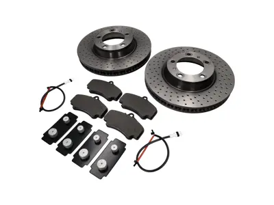 FRONT Brake Pads and Brake Disc Package. Porsche 996 C4S / 996 Turbo - 99635140904, 99635141004, 99635194913, 99635108901, 99661236501