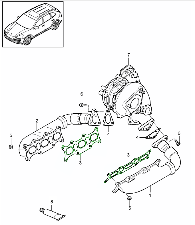 Buy Porsche Macan (95B) MK1 (20142018) Exhaust Gaskets Design 911