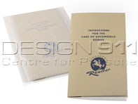 Note on maintenance in ENGLISH. Porsche 356 Knickscheibe/Pre A (1950 to 1955) - PCG475510, PCG475520