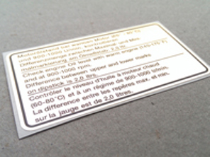 Engine oil level decal for Porsche 911 (1973) - 90100650400