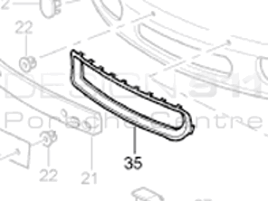 Front bumper outer vent. Porsche Boxster 986 S 1999-02 - 98650555100G2X, 98650555100