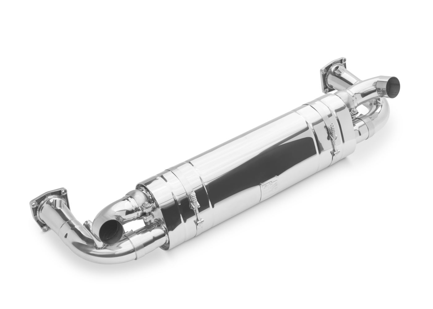 Sports exhaust silencer with catalytic converter delete pipes Porsche