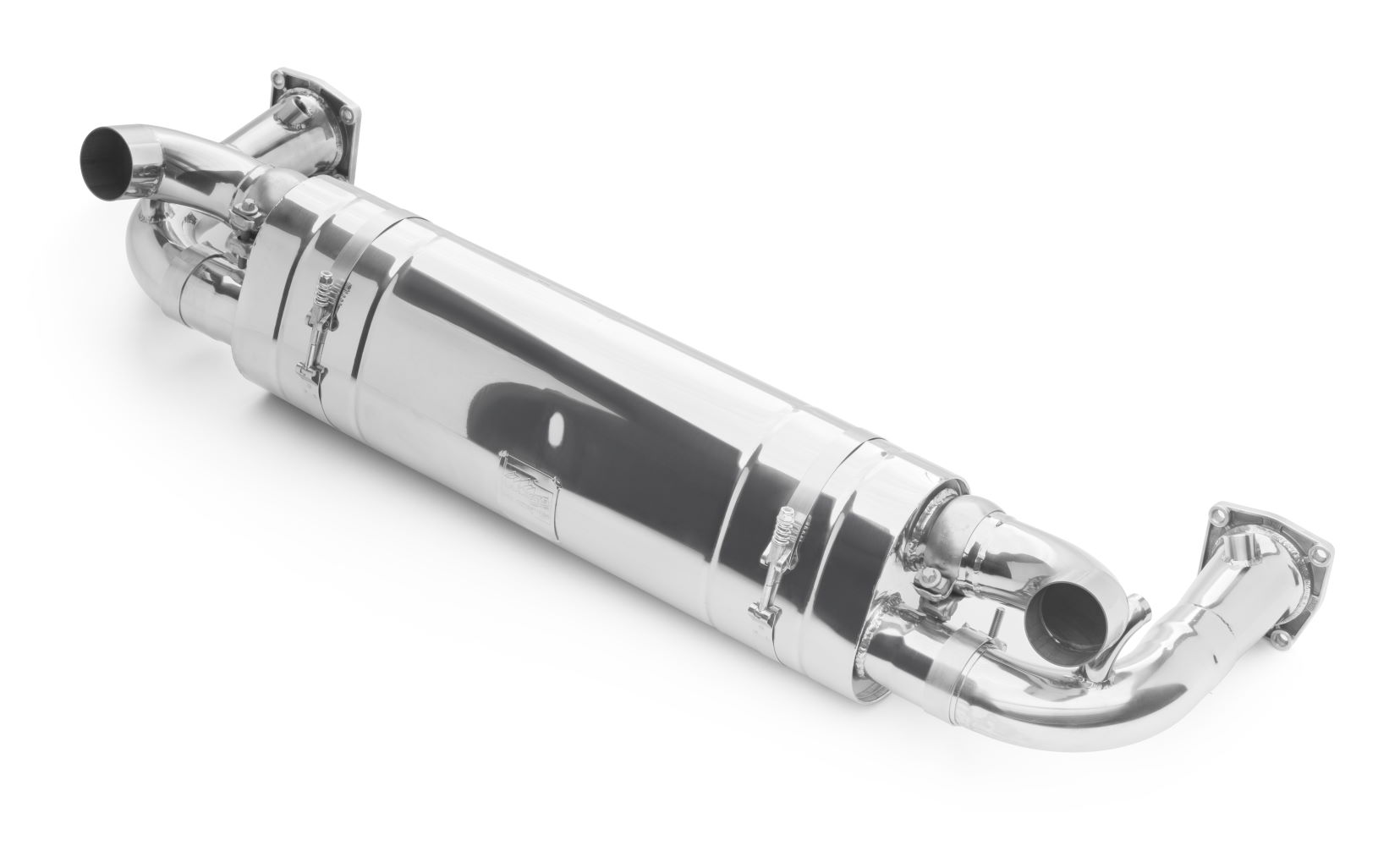 Sports exhaust silencer with catalytic converter delete pipes Porsche