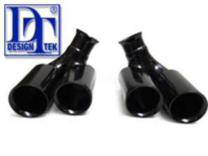 Exhaust Tail Pipes 4 Tube 'MID-NIGHT BLACK EDITION' DesignTek. Porsche 996 C2 / C4