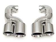 Exhaust Tail Pipes Deluxe Quad Style in Polished Chrome. Porsche Cayenne 957 V8 S/GTS - 95511125160, 95511125260, 95511125140, 95511125171, 95511125240, 95511125271
